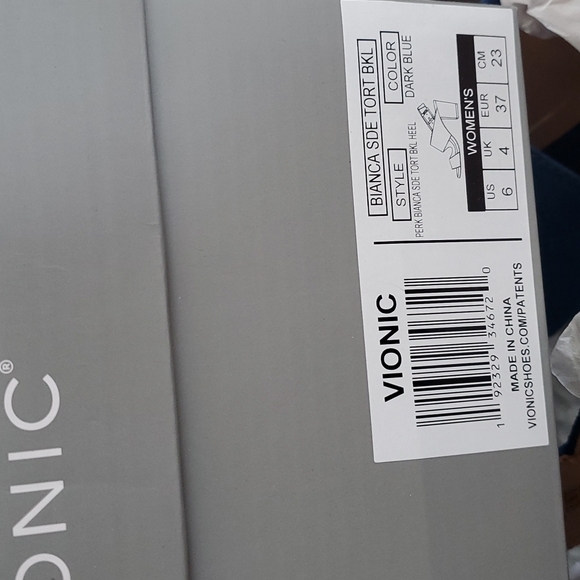 Vionic Bianca Suede Tort Buckle Heeled Sandals in Dark Blue - Picture 9 of 14